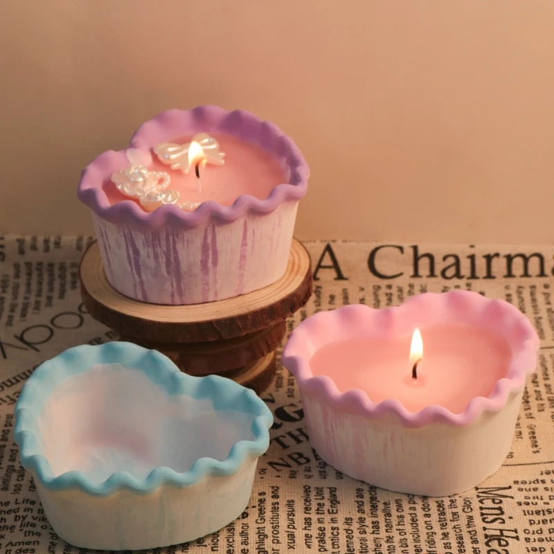 Кружевная свеча с волнистыми краями украшение сделай сам для ароматерапии