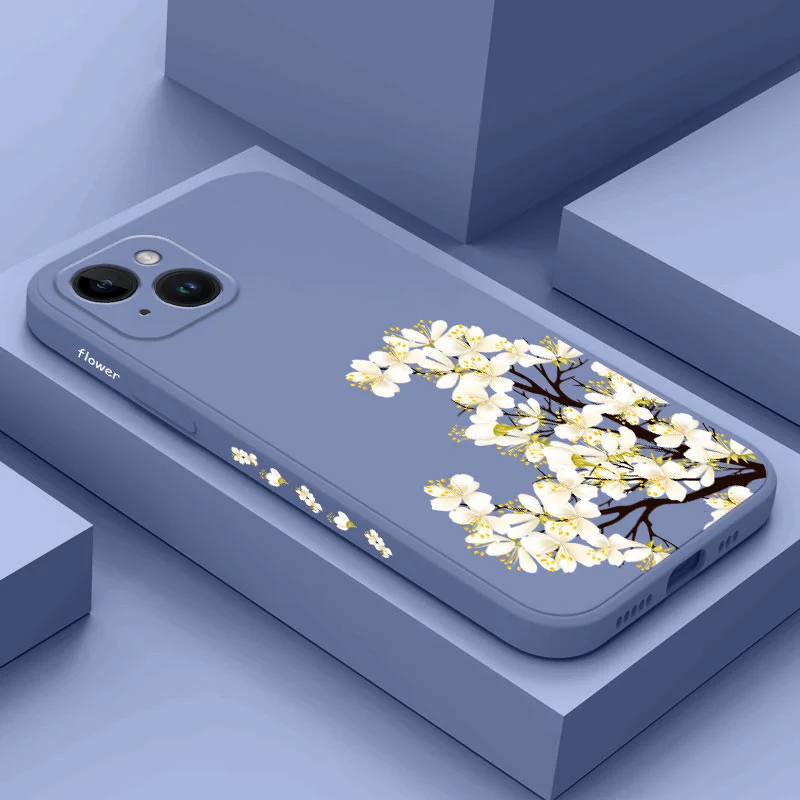 Чехол для телефона с цветами iPhone силиконовый чехол 16 15 14 13 12 11 X XS SE2 SE2020 8 7 6 6S Plus Pro Max