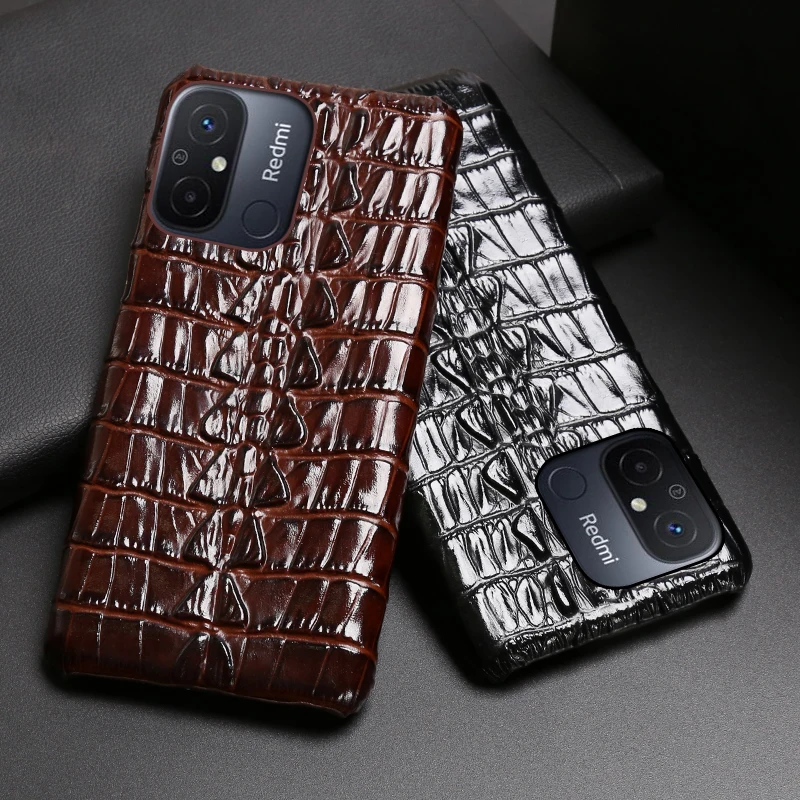 

leather Crocodile tail phone cases for Xiaomi Redmi 12c 11 Prime 11a 10x 9a 9t 9i 8a 7a 6Pro 10 Prime Plus phone back cover case