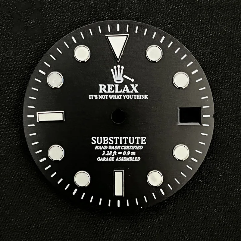 

Watch Accessories 28.5mm Custom Watch Dial for NH35 Movement Matte Black C3 BGW9 Luminous New Design Replacement Modify Parts