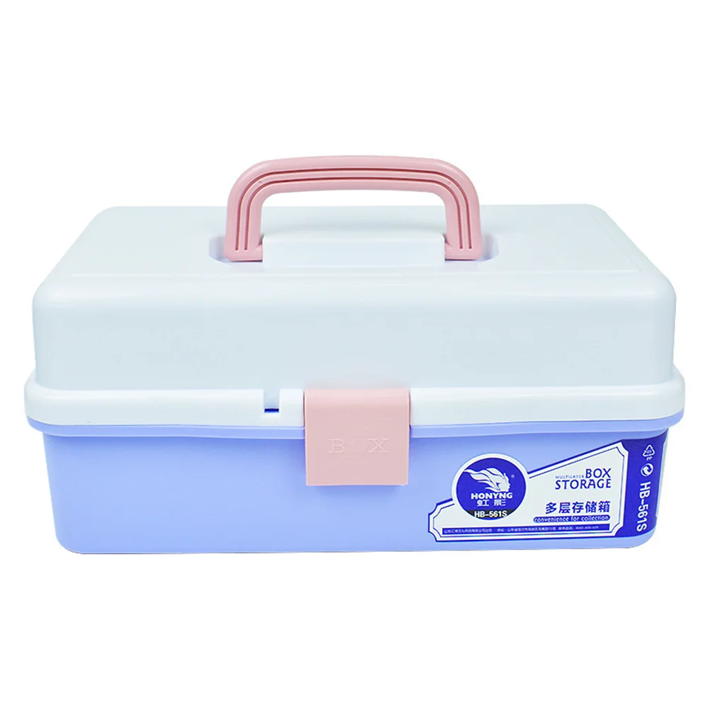 

Gouache Paint Box Hand-held Storage Case Nail Tools Holder Cosmetics Container Manicure Suitcase Sundries Plastic Makeup
