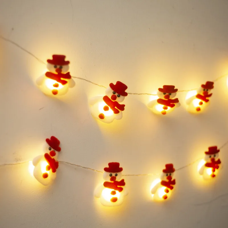 

Рождественское украшение, гирлянда в виде снеговика, питание от батарейки AA, 1,5 м, 10 светодиодов, гирлянда для дома, сказосветильник свет, теп...