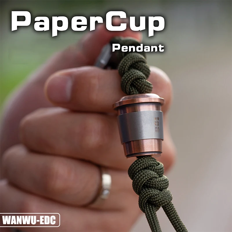 WANWU EDC Paper Cup Pendant Fidget Spinner EDC Knife Pendant Rotating Paracord Pendant DIY Accessories Keychain