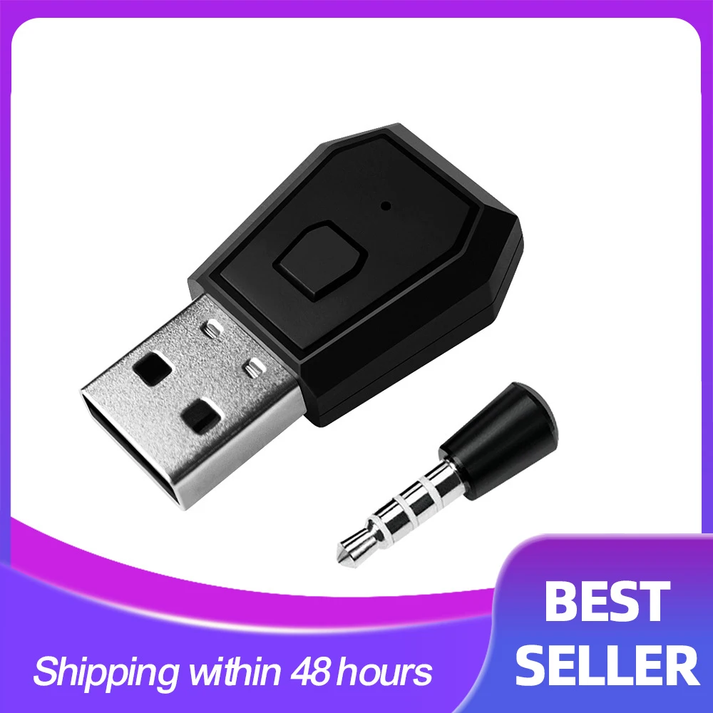 

PS4 Bluetooth Adapter Wireless, PS4 PS5 Dongle Mini USB 4.0 Headset Adapter Transmitters Microphone Receiver Support A2DP HFPHSP
