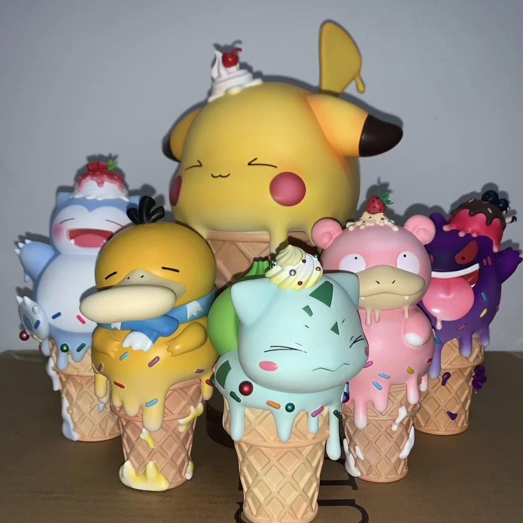 

Anime Pokemon Pikachu Gengar Slowpoke Ice Cream Series Action Figures Model Toy Cartoon Animal Collectible Doll For Kids Gifts