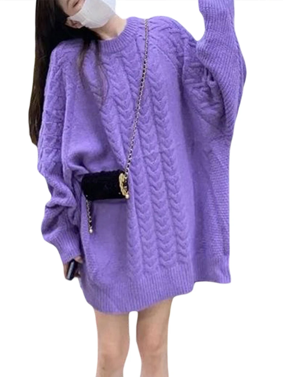 

Women s Oversized Sweater Batwing Sleeve Ribbed Knitwear Solid Color Long Sleeve Loose Fit Jumper Tops Fall Winter Casual