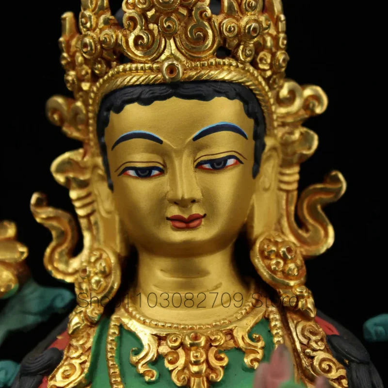 Коллекция тибетских храмов 9 дюймов старые фиолетовые бронзовые контуры в