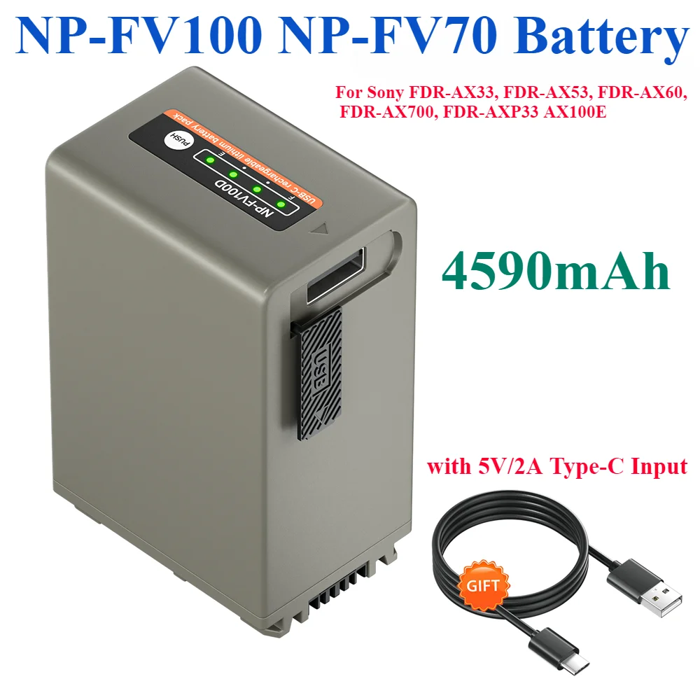 Аккумулятор для Sony FDR-AX33 FDR-AX53 FDR-AX60 FDR-AX700 AX100E 4590mAh