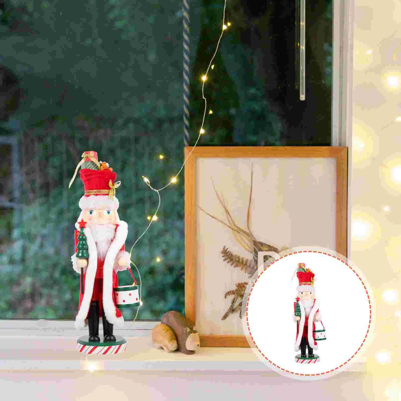 

Nutcracker Ornament Wood Dinner Table Decor Christmas Xmas Cotton Wooden Desktop Decoration Traditional Dinning