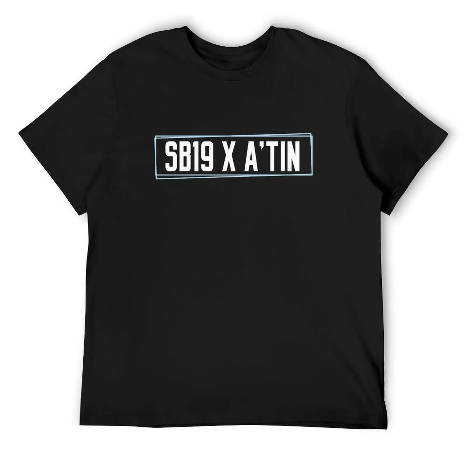 SB19 Merch PPOP Филиппинская футболка Boy Band x ATIN с синей рамкой аниме мужская принтом