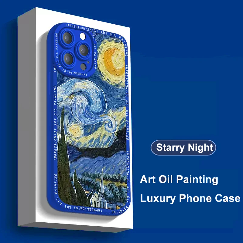 

Art Starry Night Coque Funda iPhone 11 12 14 13 Pro Max Case 12Mini 13Mini 6 S 7 8 14 Plus SE 2020 14Pro XS Max X XR Phone Cases