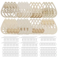 182 pieces double sided wood blank earrings unfinished with jump rings round shapes cutouts kit for women girls diy crafts