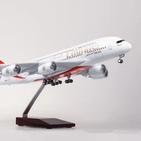 1160 scale 45cm diecast model a380 emirates airways resin airplane airbus with light and wheels toy airline collection display