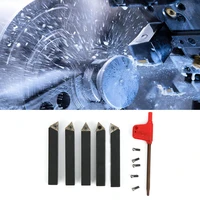 lathe turning tools 5pcs 38 inch indexable carbide turning tool holder set with 5pcs carbide inserts fit for finishing operati