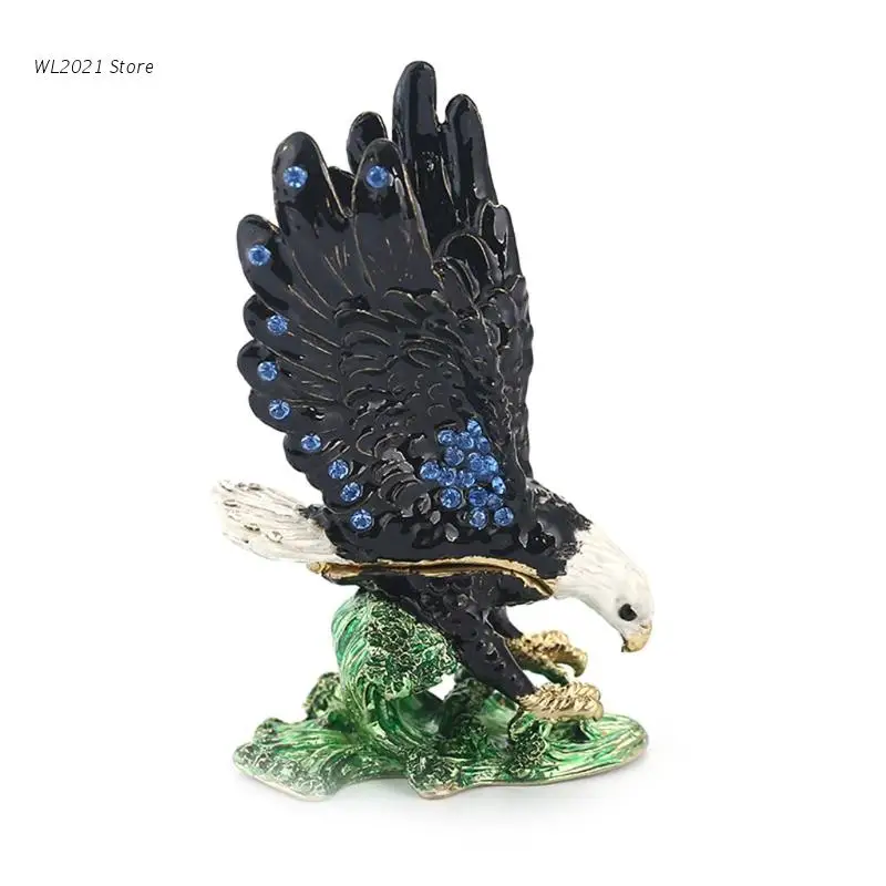 

Eagle Enamel Decoration Jewelry Box Trinket Box Gifts Hand-Painted Patterns Box