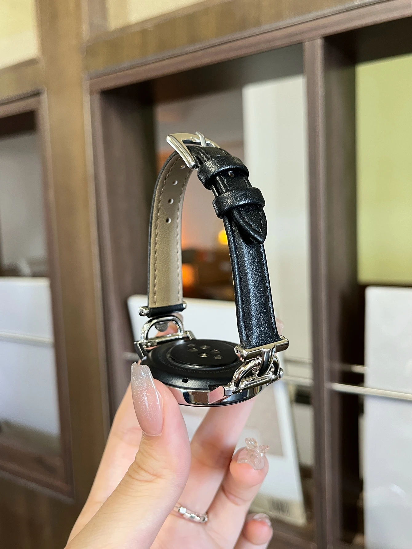 Фото Металлический ремешок с кожаной петлей 20 мм 22 мм для Samsung Galaxy Watch 7 FE 5 Pro 4 6, классический спортивный браслет 44 мм 40 мм, ремешок correa №2