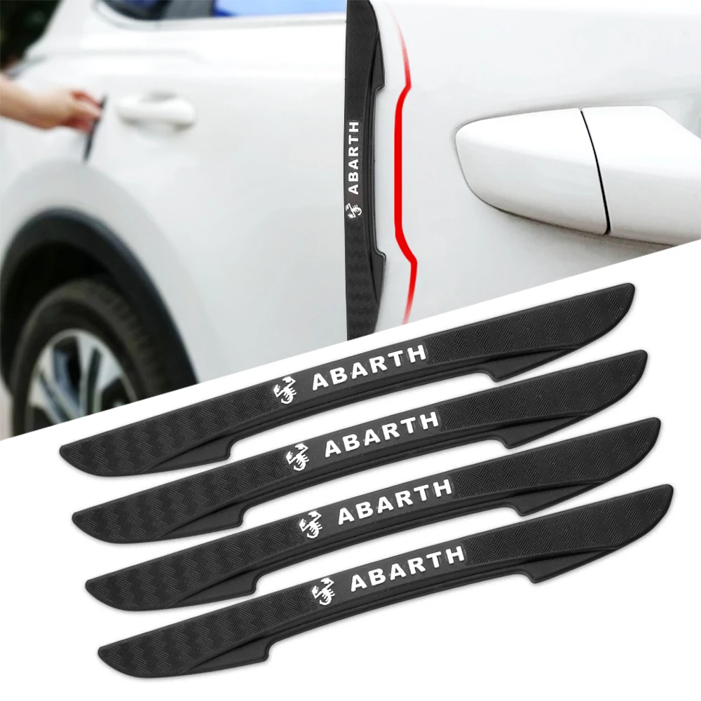 

4pcs Rubber Car Door Anti-collision Strips Bumper Protector Stickers For Fiat 500 Abarth Ducato Panda Tipo Punto Bravo etc