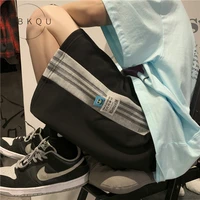 bkqu striped sports shorts mens summer thin outerwear basketball large trunks cropped casual pants