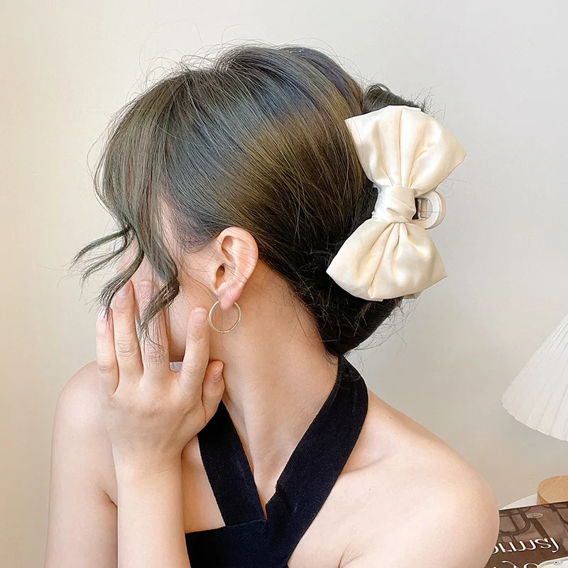 

Зажим для волос с бантом Женский, милая заколка-гребешок в стиле оверсайз, модный темпераментный зажим для волос с акулой, аксессуары для волос