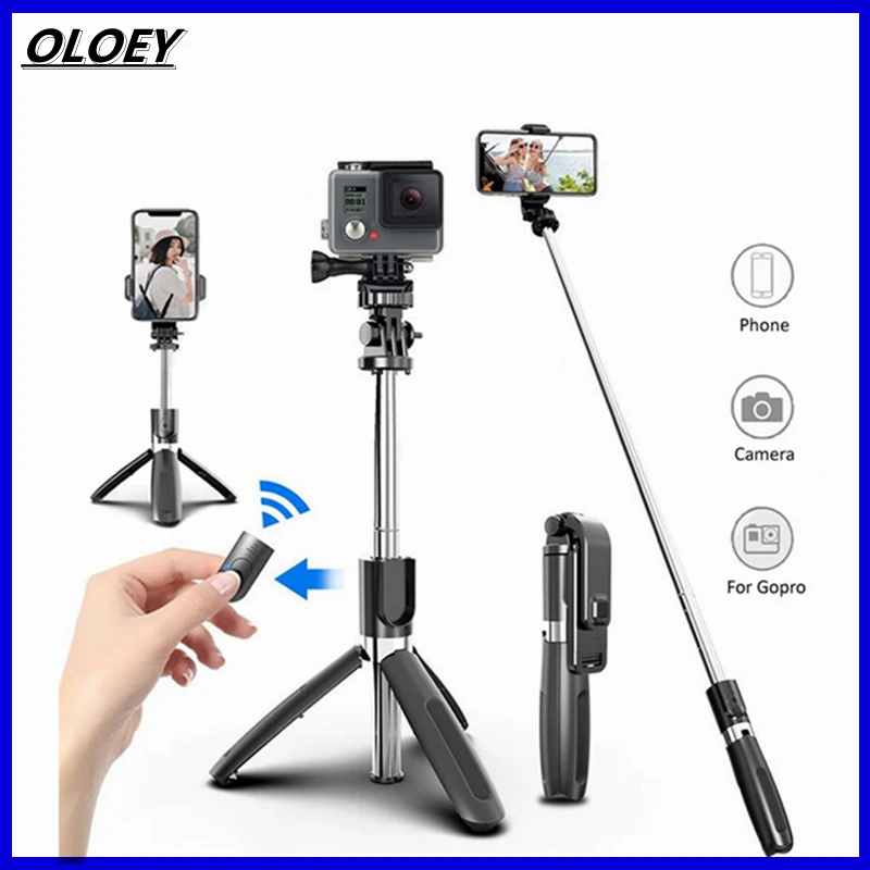 

OLOEY Wireless Bluetooth Selfie Stick Tripod Foldable Tripod Monopods Universal for Xiaomi Huawei Phone Samsung Oppo