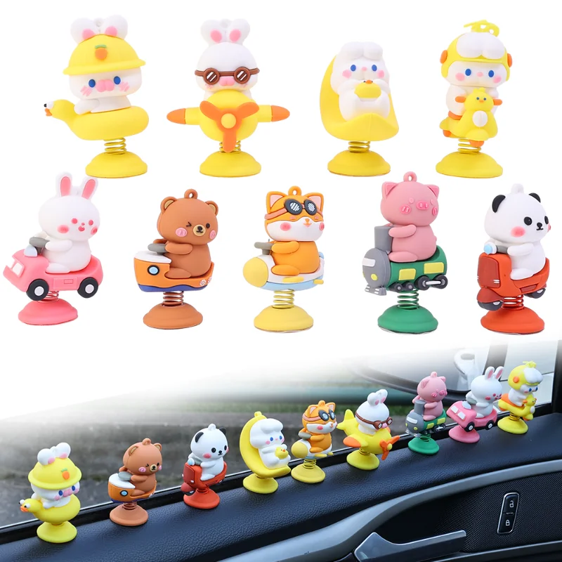 

Cartoon Rocking Car Ornaments Car Dashboard Riding Pig Doll Decorations Holiday Gifts Creative Car Ornaments