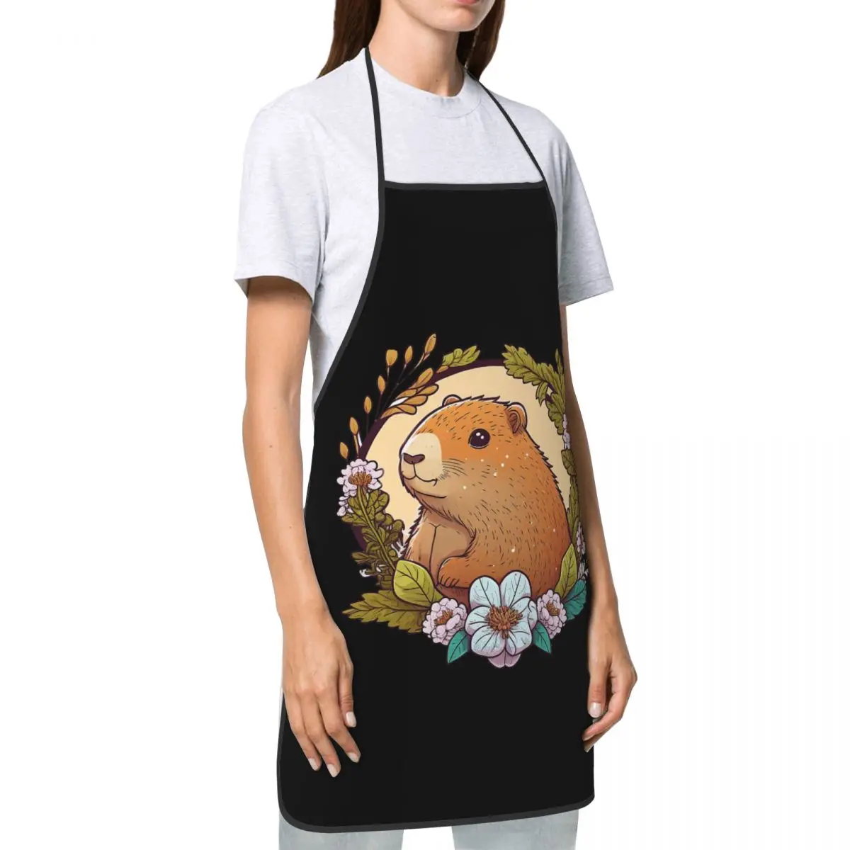 Индивидуальный нагрудник с милыми животными гигантская капибара фартук для