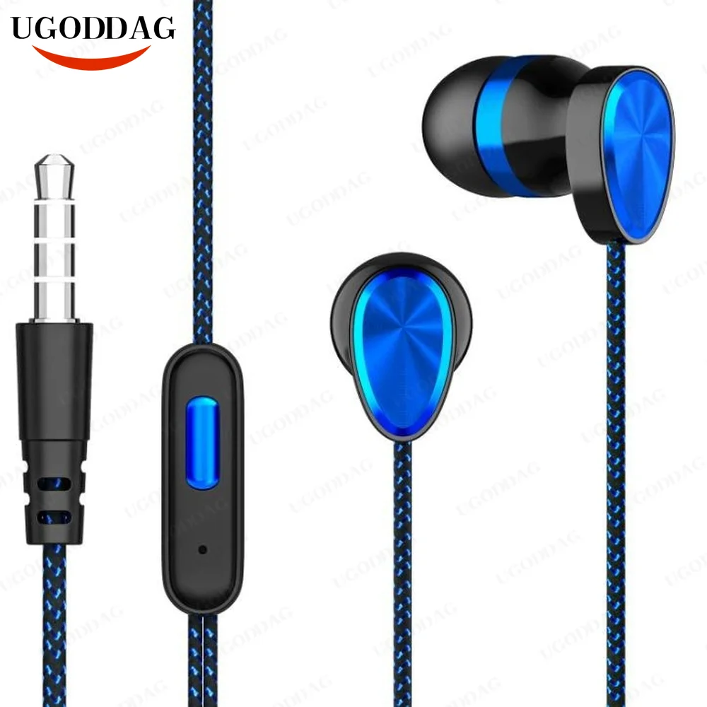 

Woven Wiring Call Headset for Huawei In-ear 3.5 Mm In-Ear Headset Deep Bass Sound Headphone Electroplate Earphones for Sports