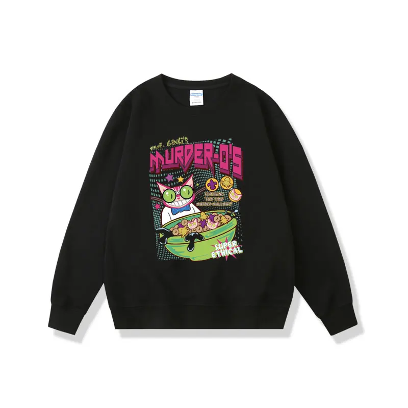 

Anime Prof Genki's Murder-O's Featuring Funny Time Murder Mall Super Ethical Print Sweatshirt Men Cartoon Casual Loose Pullover
