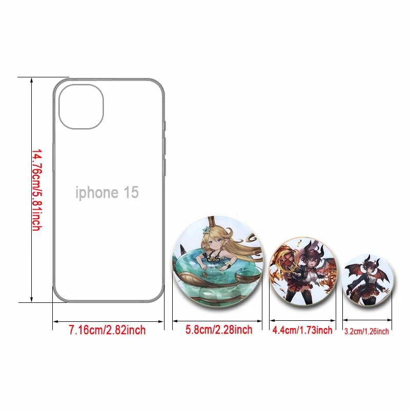 32/44/58 мм аниме Granblue Fantasy простая булавка на пуговицах дизайнерская брошь