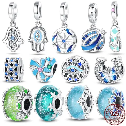 Натуральная 100% стерлингового серебра S925, волшебные подвески в виде глаз, подходят для браслета, бусины, ювелирные изделия своими руками для женщин, подарок, новинка