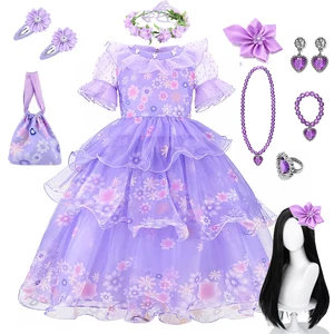 Disney Encanto Charm Dresses Halloween For Girls Isabela Cosplay Princess Dress Carnival Birthday Pa
