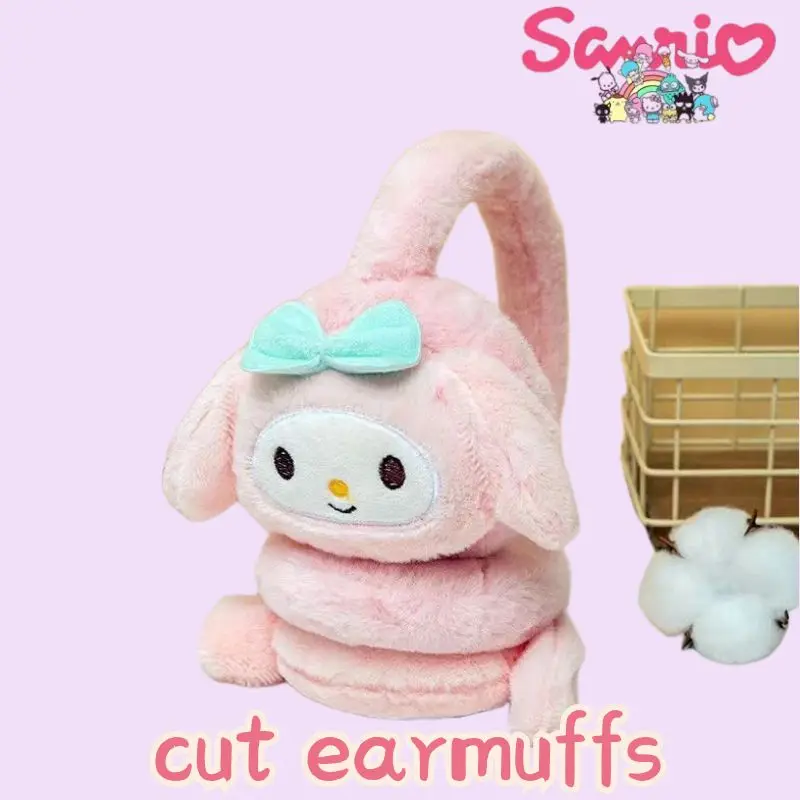 

2PCSGenuine Sanrio Kawaii Kuromi My Melody Cinnamoroll Earmuffs Soft Plush Winter Keep WarmAntifreeze Cartoon Earmuffs Kids Warm