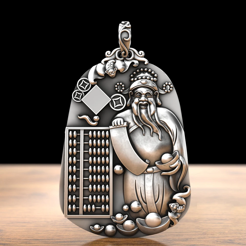 

Однотонная подвеска в ретро-стиле SO Silver, модные властные аксессуары для мужчин и женщин, бирка Abacus, настоящие украшения