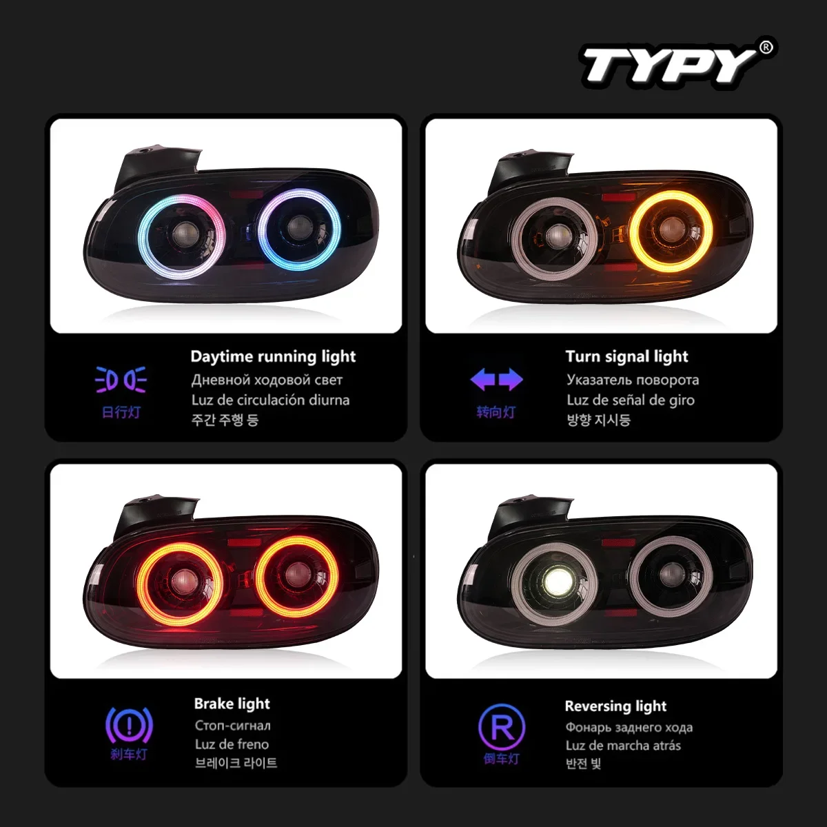 Фото TYPY автомобильные задние фонари для Mazda MX-5 RGB LED 1989-1999 задние фонари Стайлинг динамические линзы указателя поворота автомобильные аксессуары в сборе №3