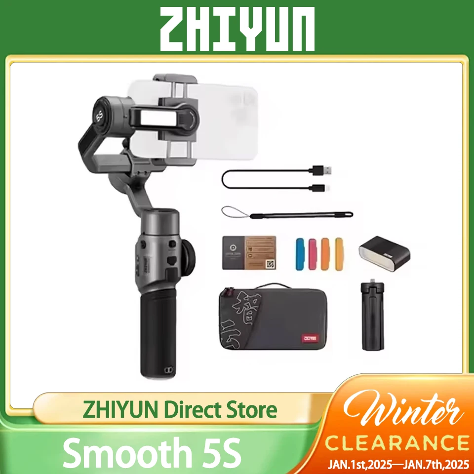 ZHIYUN Smooth 5S ручной стабилизатор 3-осевой подвес для смартфона палка селфи iPhone 14/13 Pro