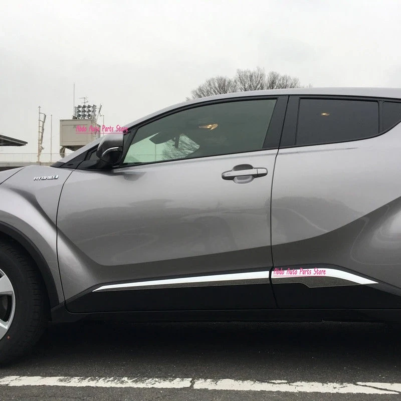 Фото Накладки на пороги ABDO для Toyota CHR C-HR XA10 2018-2022, хромированные, из АБС-пластика, аксессуары для тюнинга №4