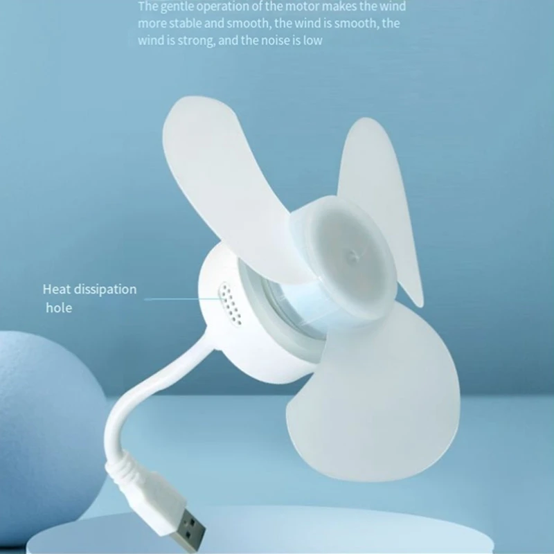 USB-вентилятор DC5V Потолочный вентилятор Регулировка на 360 градусов Низкий уровень