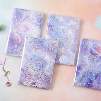 beautiful dream girl heart notebook kawaii pvc oil filled plastic sleeve book quicksand student stationery planner hand book