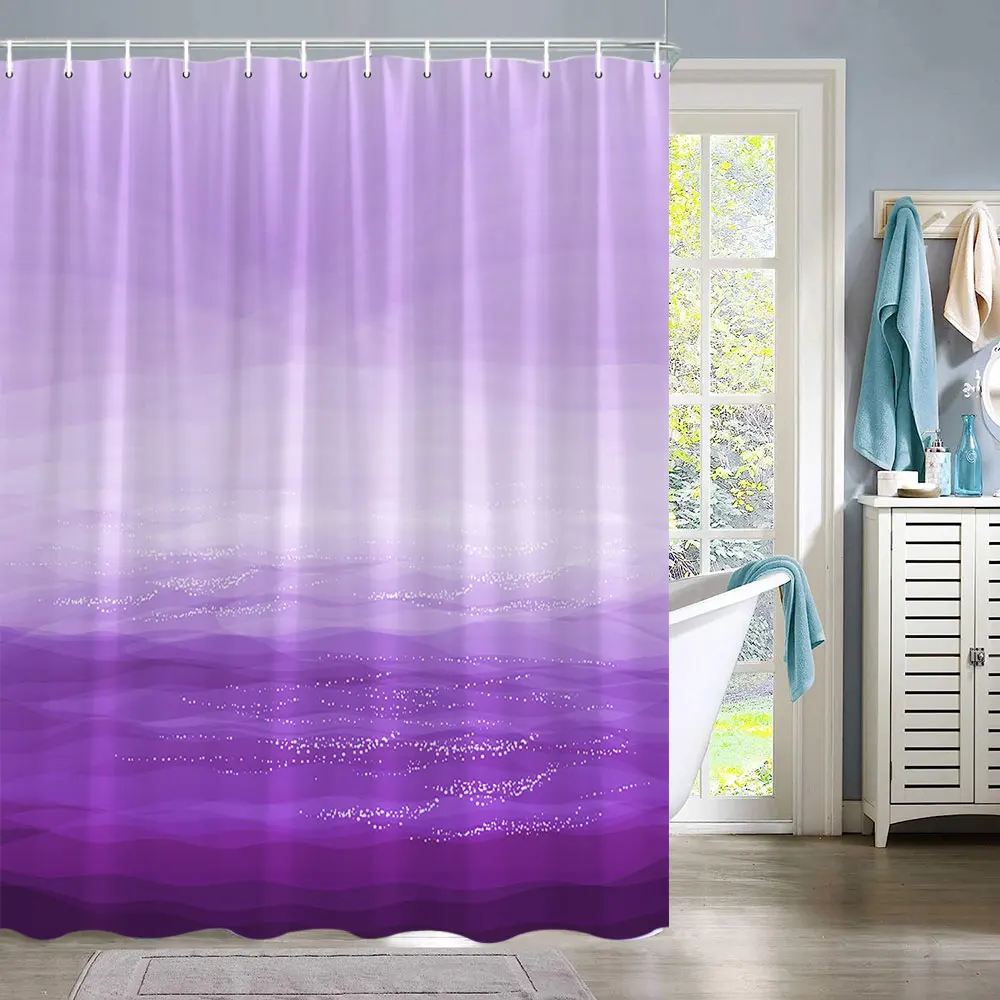 Штора для душа с волнистыми морскими волнами градиентными цветами