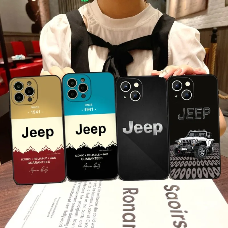 Camouflage Sports Car Jeep Logo Phone Case Luxury Design For Iphone 14 Pro Max 12 Mini 11 13 Xr X Xs 6s 7 8 Plus Back Cover