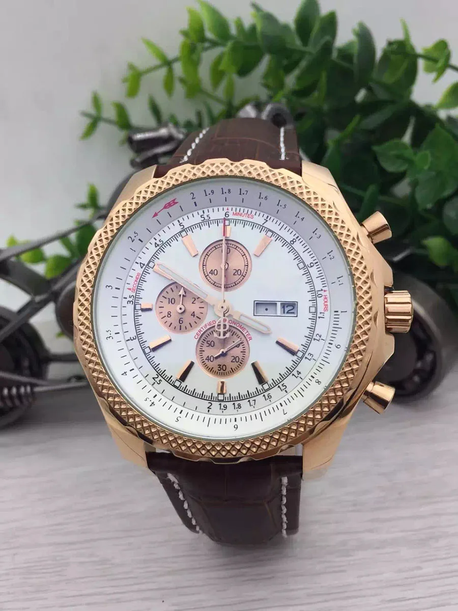 

2023 New Men's Luxury Brand AAA Quartz Business Watch Leather Strap 46mm