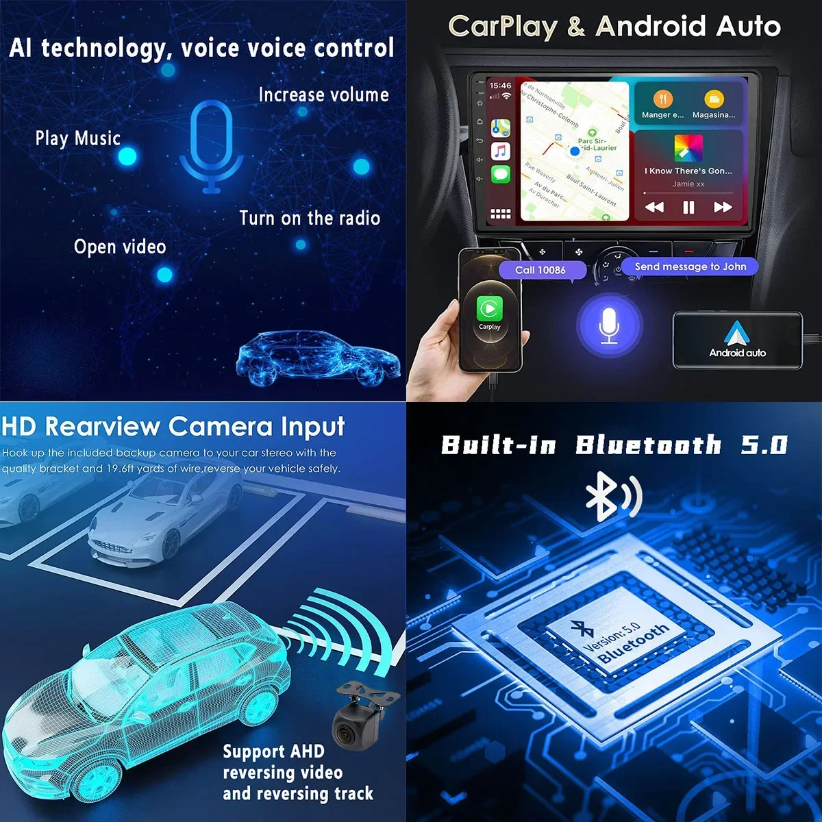 Фото Автомобильное мультимедийное радио 2Din Android для Citroen Jumpy SpaceTourer и Peugeot Expert Traveler 5G Wi-Fi BT5.0 GPS-навигационный плеер №5