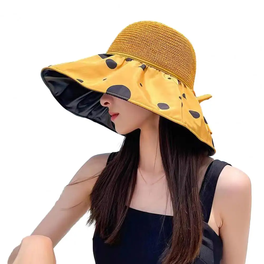 

Шляпа от солнца с широкими полями и принтом, складная