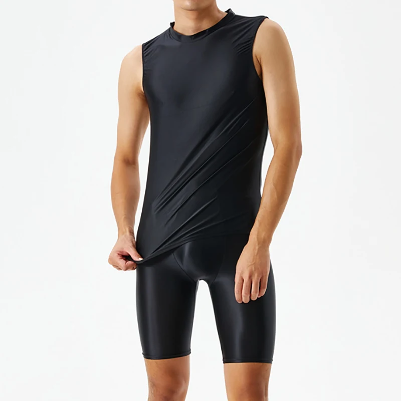 

Мужское нижнее белье, Длинные боксеры, шорты из 2 предметов, шелковые слипы, мужская майка для борьбы, нижнее белье, майки, плавки, бесшовные ночные рубашки 2XL