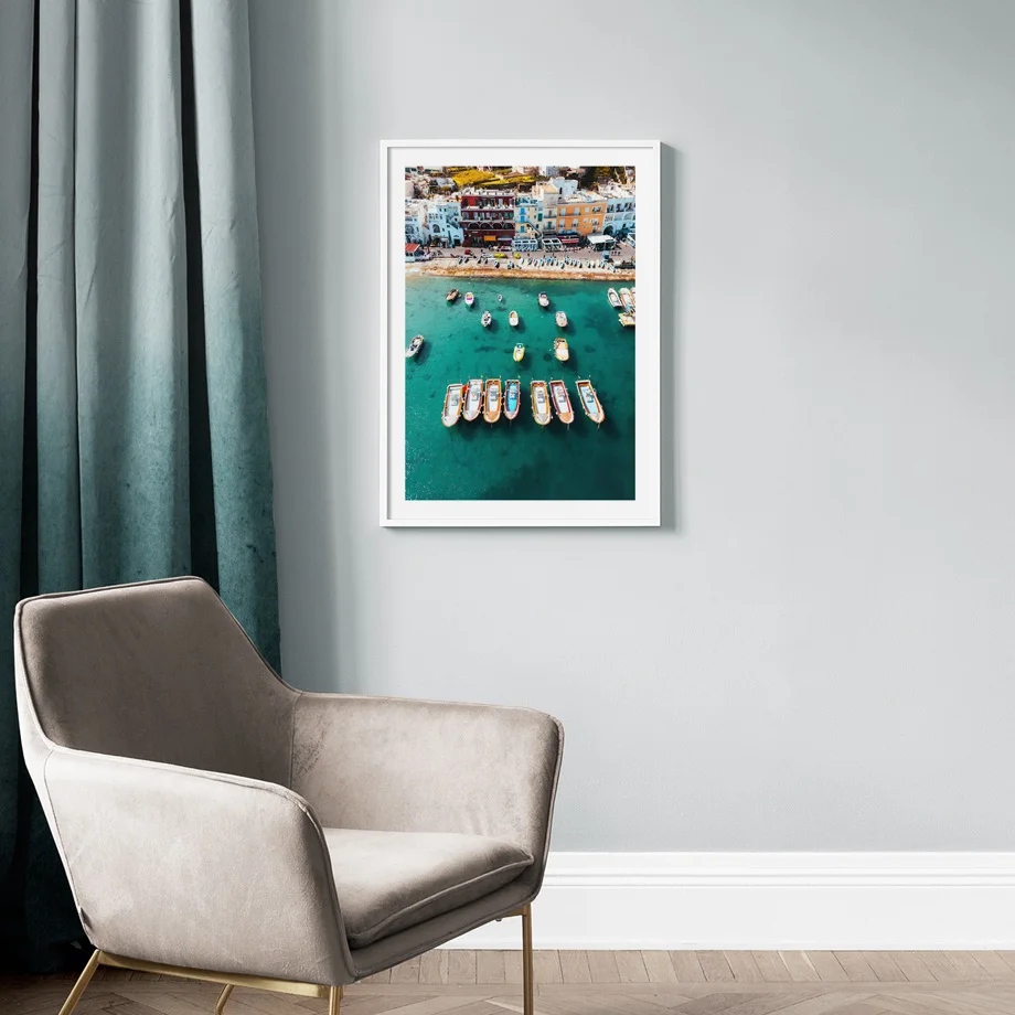 Постер для путешествий на побережье Амальфи Италия плакат морской пейзаж