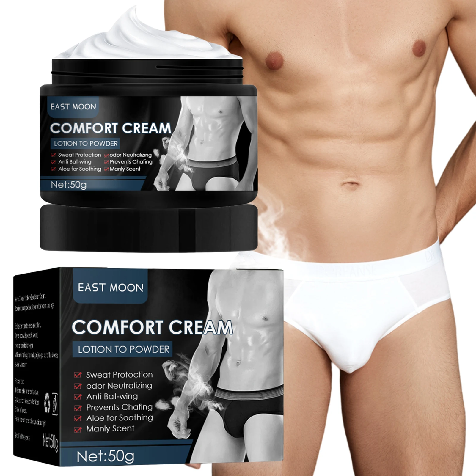 

50g Ball Deodorant For Men Anti-Chafing Ball Cream Featuring Soothing Aloe Ver Protects From Sweat Odor And Irritation