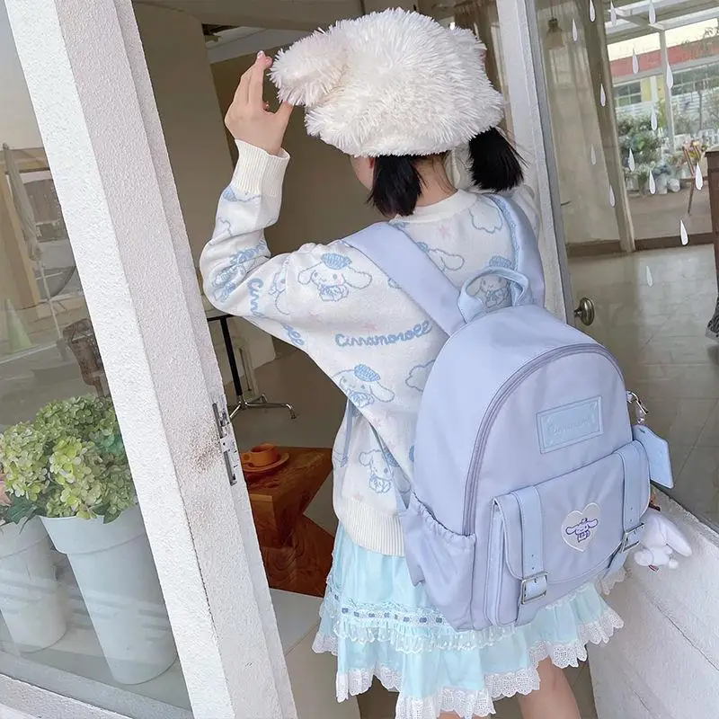 

Sanrios Kuromi Cinnamoroll My Melody Pompom Purins Hellokittys Anime Kawaii Canvas Girls Casual Backpack Honey Baby Holiday Gift