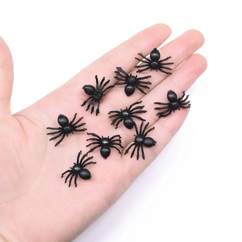 

50pcs Horror Black Spider Haunted House Spider Web Bar Party Decoration Supplies Simulation Tricky Toy Kids Halloween Decoration