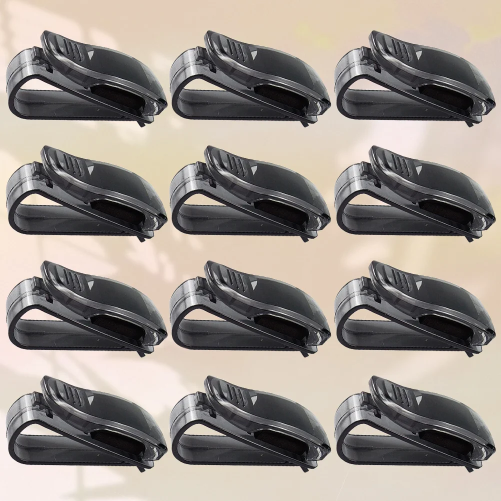 

20pcs Versatile Car Glasses Holder Sunglasses Bracket Creative Storage Clip for Car (Black)