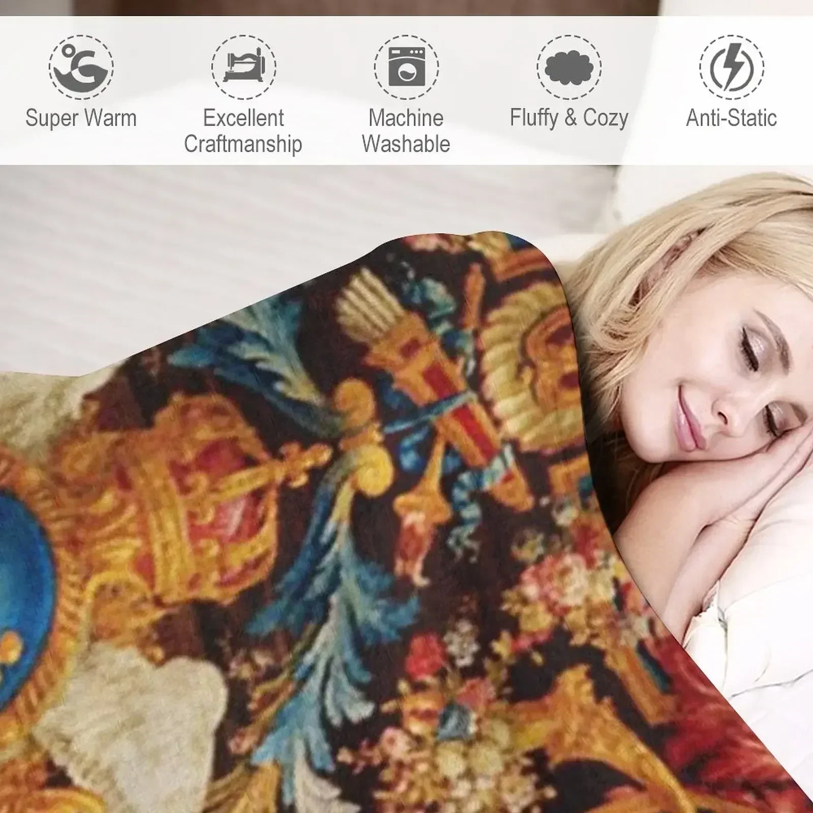 Louis XV Savonnerie одеяло с французским ковровым принтом фланелевая ткань мягкие